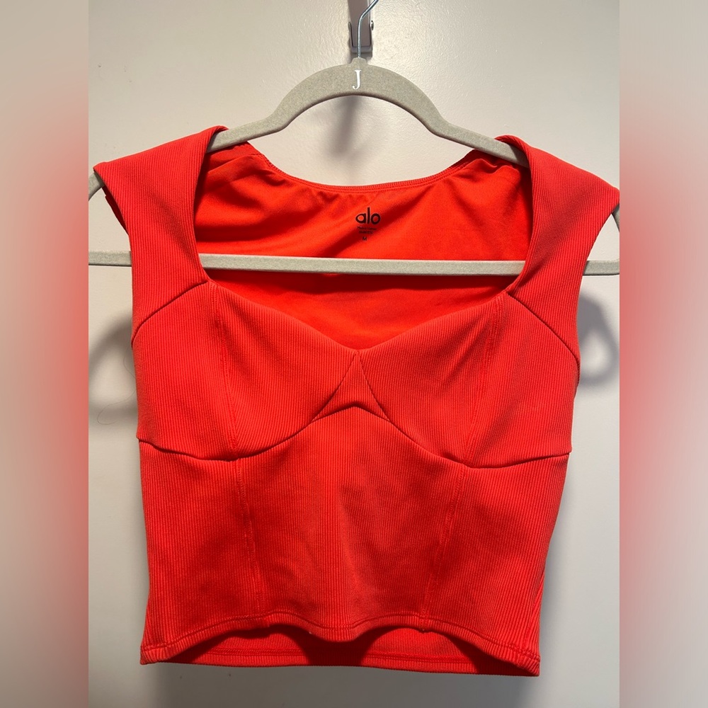 Alo Yoga Ribbed Sweetheart Top